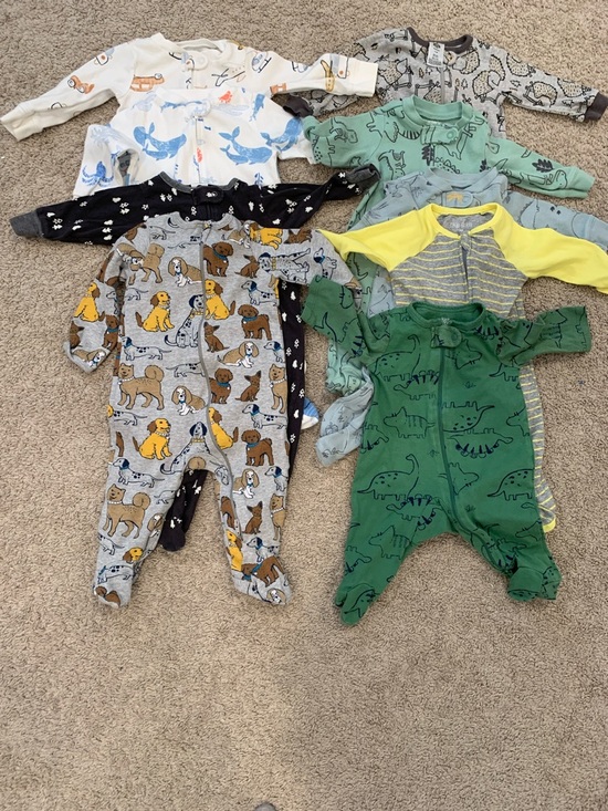 Carter's Other - Qty.9 2 way Baby zipper pajamas 3m-6m Bundle